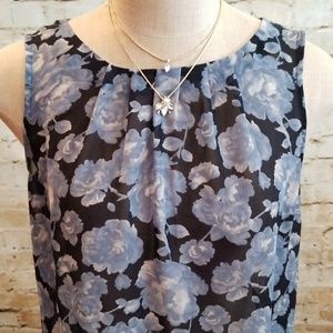 ▪Loft ▪💙Blue💙 Floral Sleeveless Top